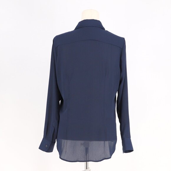 THE SHIRT by ROCHELLE BEHRENS The Signature Shirt in Navy Button Front Size M - Picture 5 of 7